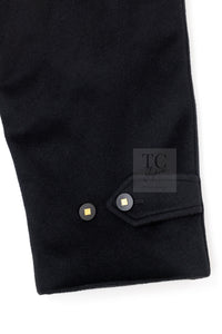 CHANEL 96A Vintage Black Cashmere Belt Long Coat 42 44 46 48 50 シャネル ヴィンテージ ブラック カシミヤ100% ベルト ロング コート 即発