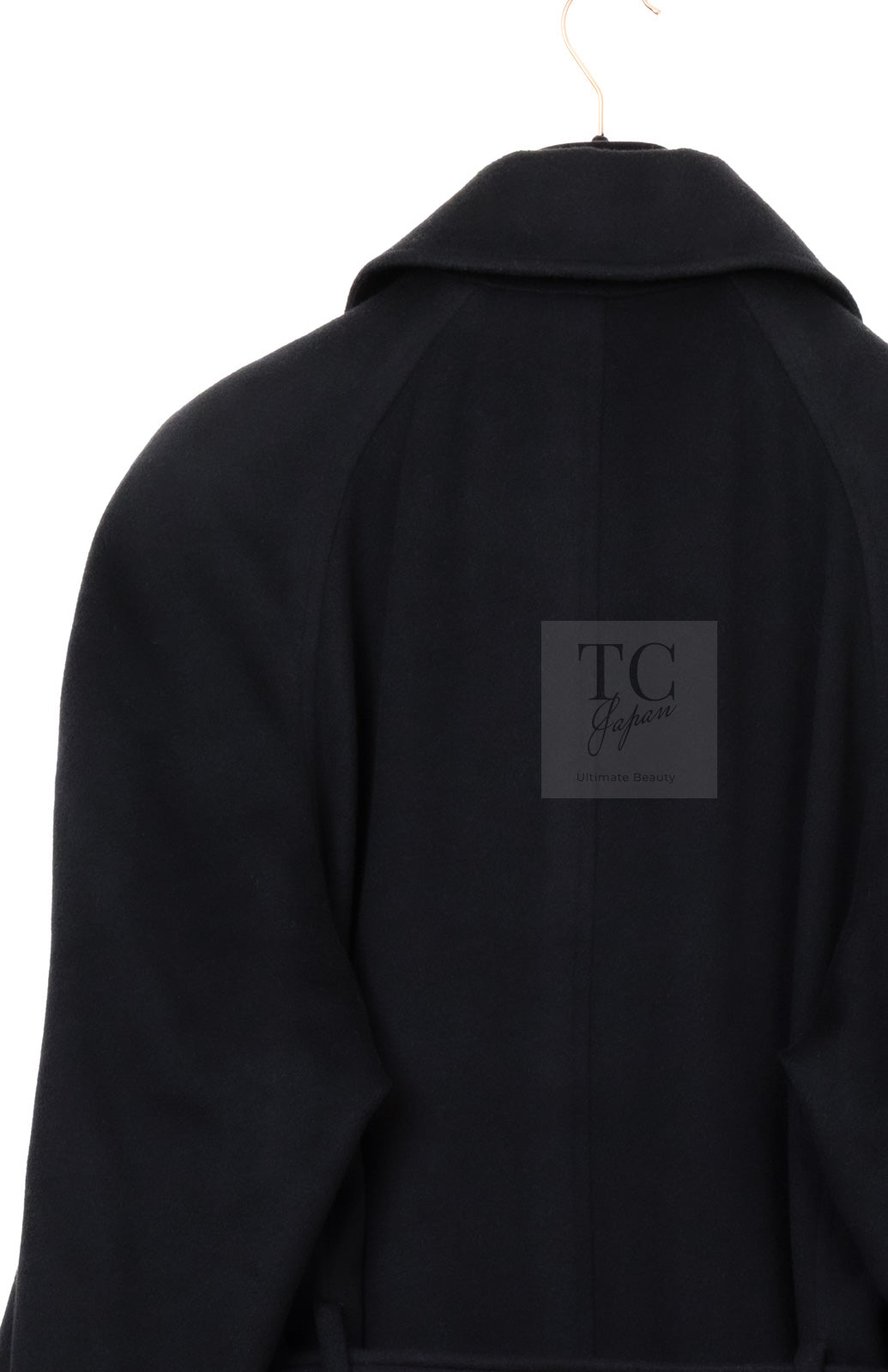 CHANEL 96A Vintage Black Cashmere Belt Long Coat 42 44 46 48 50 シャネル ヴィンテージ ブラック カシミヤ100% ベルト ロング コート 即発
