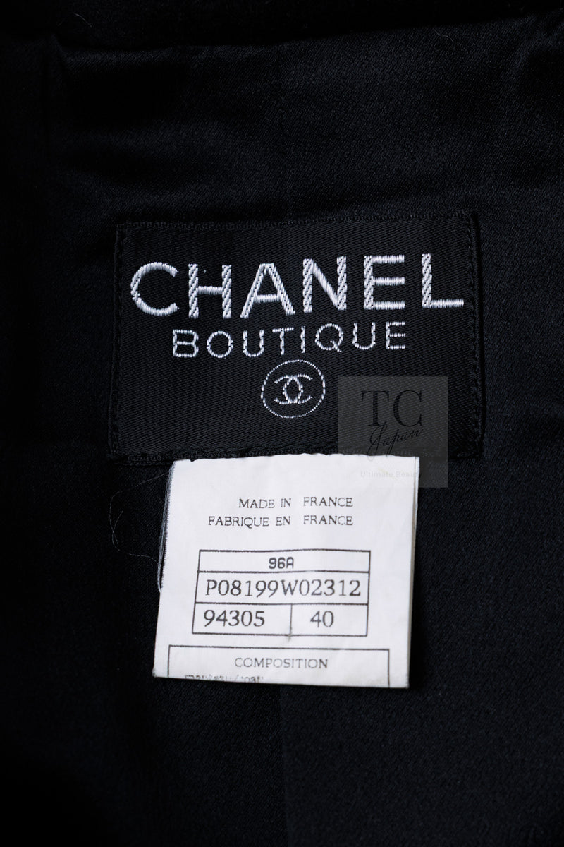 CHANEL 96A Vintage Black Cashmere Belt Long Coat 42 44 46 48 50 シャネル ヴィンテージ ブラック カシミヤ100% ベルト ロング コート 即発