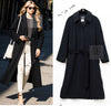 CHANEL 96A Vintage Black Cashmere Belt Long Coat 42 44 46 48 50 シャネル ヴィンテージ ブラック カシミヤ100% ベルト ロング コート 即発