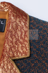 CHANEL 96A Vintage Brown Bronze Gold Gripox Button Wool Mohair Tweed Coat 38 シャネル ヴィンテージ ブラウン ブロンズ ゴールド ウール モヘア グリポワ 宝石ボタン ツイード コート 即発