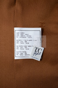 CHANEL 96A Vintage Brown Bronze Gold Gripox Button Wool Mohair Tweed Coat 38 シャネル ヴィンテージ ブラウン ブロンズ ゴールド ウール モヘア グリポワ 宝石ボタン ツイード コート 即発