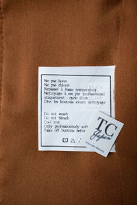CHANEL 96A Vintage Brown Bronze Gold Gripox Button Wool Mohair Tweed Coat 38 シャネル ヴィンテージ ブラウン ブロンズ ゴールド ウール モヘア グリポワ 宝石ボタン ツイード コート 即発