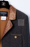 CHANEL 96A Vintage Brown Bronze Gold Gripox Button Wool Mohair Tweed Coat 38 シャネル ヴィンテージ ブラウン ブロンズ ゴールド ウール モヘア グリポワ 宝石ボタン ツイード コート 即発