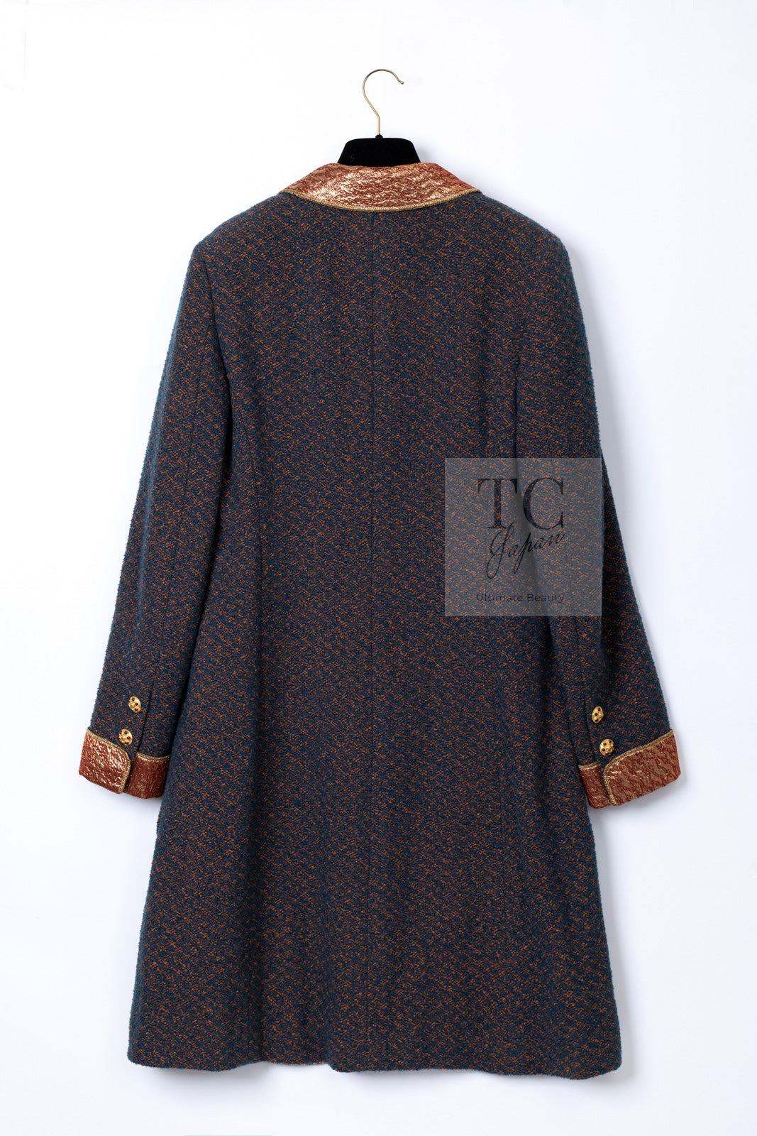 CHANEL 96A Vintage Brown Bronze Gold Gripox Button Wool Mohair Tweed Coat 38 シャネル ヴィンテージ ブラウン ブロンズ ゴールド ウール モヘア グリポワ 宝石ボタン ツイード コート 即発