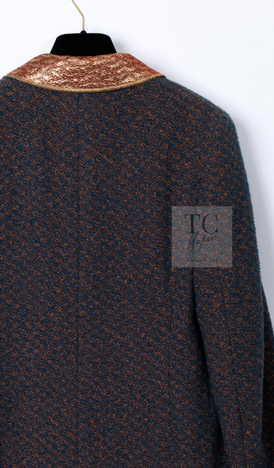 CHANEL 96A Vintage Brown Bronze Gold Gripox Button Wool Mohair Tweed Coat 38 シャネル ヴィンテージ ブラウン ブロンズ ゴールド ウール モヘア グリポワ 宝石ボタン ツイード コート 即発