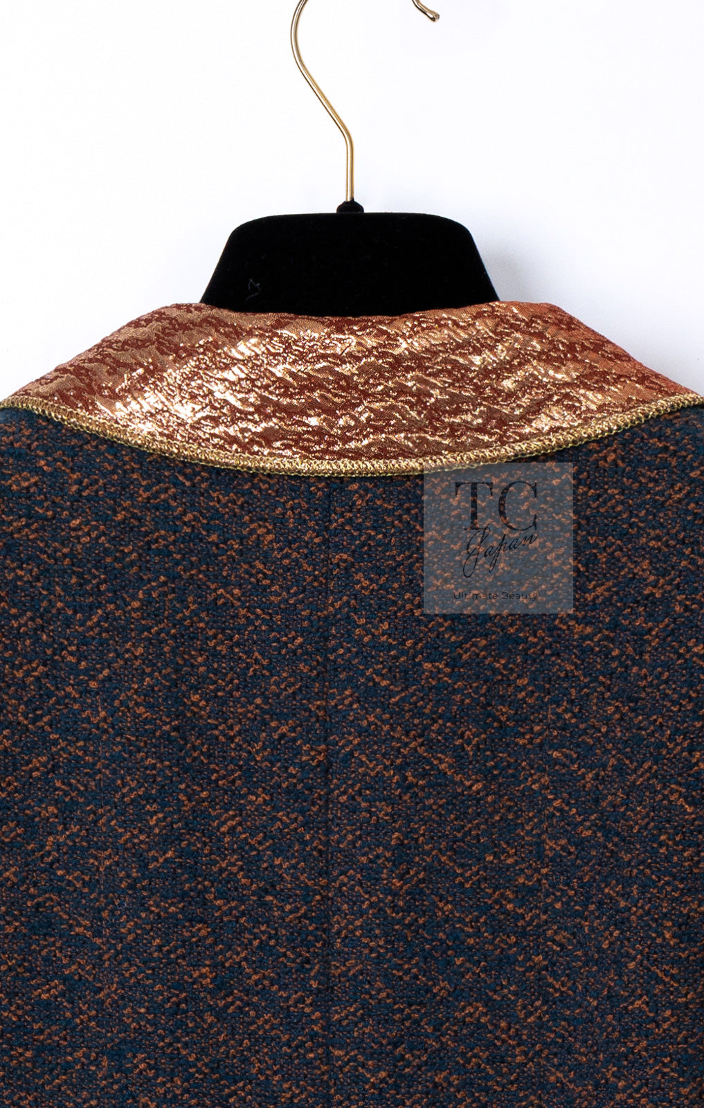 CHANEL 96A Vintage Brown Bronze Gold Gripox Button Wool Mohair Tweed Coat 38 シャネル ヴィンテージ ブラウン ブロンズ ゴールド ウール モヘア グリポワ 宝石ボタン ツイード コート 即発