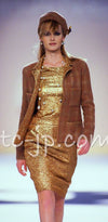 CHANEL 96A Vintage Brown Bronze Gold Gripox Button Wool Mohair Tweed Coat 38 シャネル ヴィンテージ ブラウン ブロンズ ゴールド ウール モヘア グリポワ 宝石ボタン ツイード コート 即発