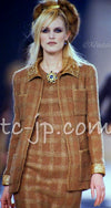 CHANEL 96A Vintage Brown Bronze Gold Gripox Button Wool Mohair Tweed Coat 38 シャネル ヴィンテージ ブラウン ブロンズ ゴールド ウール モヘア グリポワ 宝石ボタン ツイード コート 即発