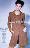 CHANEL 96A Vintage Brown Bronze Gold Gripox Button Wool Mohair Tweed Coat 38 シャネル ヴィンテージ ブラウン ブロンズ ゴールド ウール モヘア グリポワ 宝石ボタン ツイード コート 即発