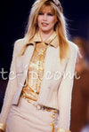 CHANEL 96A Vintage Brown Bronze Gold Gripox Button Wool Mohair Tweed Coat 38 シャネル ヴィンテージ ブラウン ブロンズ ゴールド ウール モヘア グリポワ 宝石ボタン ツイード コート 即発