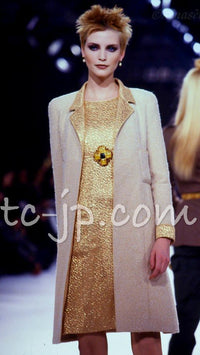 CHANEL 96A Vintage Brown Bronze Gold Gripox Button Wool Mohair Tweed Coat 38 シャネル ヴィンテージ ブラウン ブロンズ ゴールド ウール モヘア グリポワ 宝石ボタン ツイード コート 即発