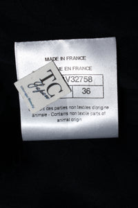 CHANEL 17B Black Dark Navy Wool CC Logo Button Double Coat 38 40 シャネル ブラック ダーク ネイビー ウール CC ロゴボタン ダブル コート 即発