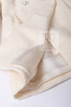 CHANEL 17A Ivory CC Big Buttons Double Wool Tweed Coat 38 シャネル アイボリー CC ロゴ ビッグ ボタン ダブル ウール ツイード コート 即発
