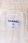 CHANEL 17A Ivory CC Big Buttons Double Wool Tweed Coat 38 シャネル アイボリー CC ロゴ ビッグ ボタン ダブル ウール ツイード コート 即発