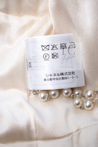 CHANEL 17A Ivory CC Big Buttons Double Wool Tweed Coat 38 シャネル アイボリー CC ロゴ ビッグ ボタン ダブル ウール ツイード コート 即発