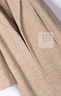 CHANEL 00A Vintage Beige Sequin Embellishments Wool Alpaca Coat 38 シャネル ヴィンテージ ベージュ スパンコール ウール アルパカ コート 即発