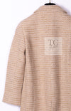 CHANEL 00A Vintage Beige Sequin Embellishments Wool Alpaca Coat 38 シャネル ヴィンテージ ベージュ スパンコール ウール アルパカ コート 即発