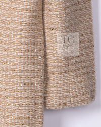 CHANEL 00A Vintage Beige Sequin Embellishments Wool Alpaca Coat 38 シャネル ヴィンテージ ベージュ スパンコール ウール アルパカ コート 即発