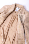 CHANEL 00A Vintage Beige Sequin Embellishments Wool Alpaca Coat 38 シャネル ヴィンテージ ベージュ スパンコール ウール アルパカ コート 即発