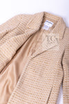 CHANEL 00A Vintage Beige Sequin Embellishments Wool Alpaca Coat 38 シャネル ヴィンテージ ベージュ スパンコール ウール アルパカ コート 即発
