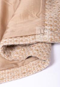 CHANEL 00A Vintage Beige Sequin Embellishments Wool Alpaca Coat 38 シャネル ヴィンテージ ベージュ スパンコール ウール アルパカ コート 即発