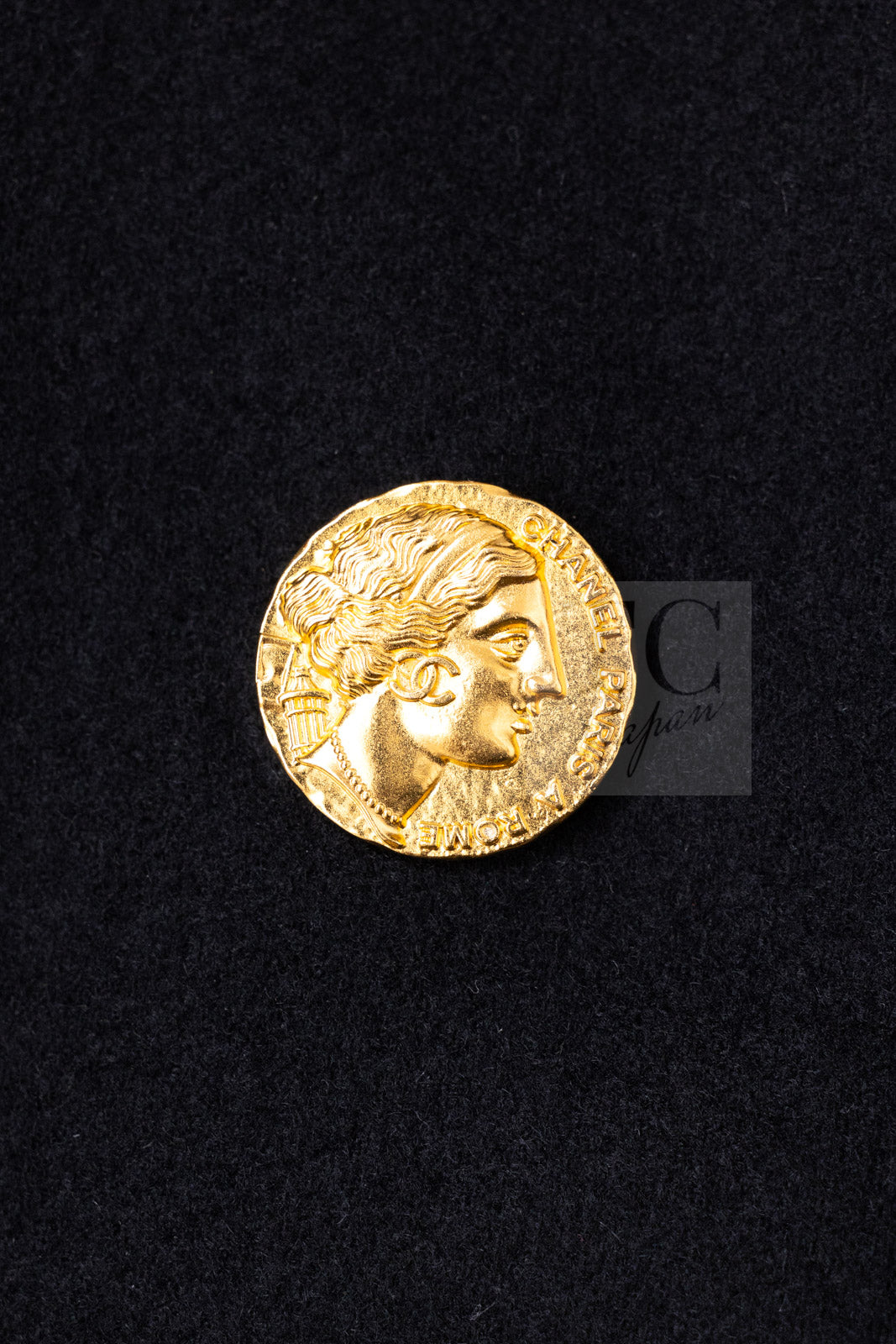 CHANEL 16PF Black Cashmere Gold Logo Button Double Long Coat 34 36 シャネル ブラック カシミア ゴールド ロゴ ボタン ダブル ピー ロング コート 即発