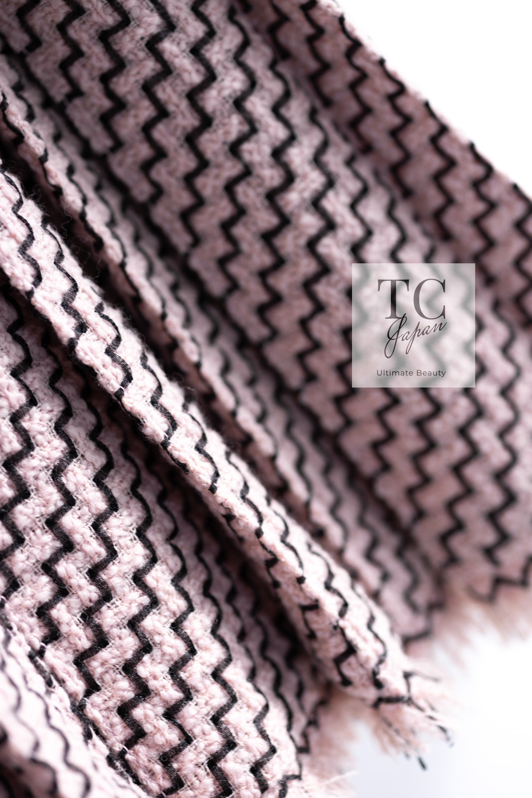 CHANEL 16PF Mauve Pink Black Ribbon Wool Tweed Coat 36 シャネル モーブピンク ブラック リボン ウール ツイード コート 即発 - TC JAPAN