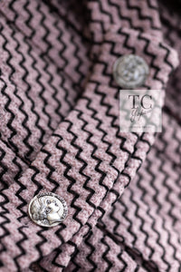 CHANEL 16PF Mauve Pink Black Ribbon Wool Tweed Coat 36 シャネル モーブピンク ブラック リボン ウール ツイード コート 即発 - TC JAPAN
