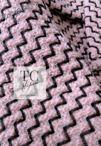 CHANEL 16PF Mauve Pink Black Ribbon Wool Tweed Coat 36 シャネル モーブピンク ブラック リボン ウール ツイード コート 即発 - TC JAPAN