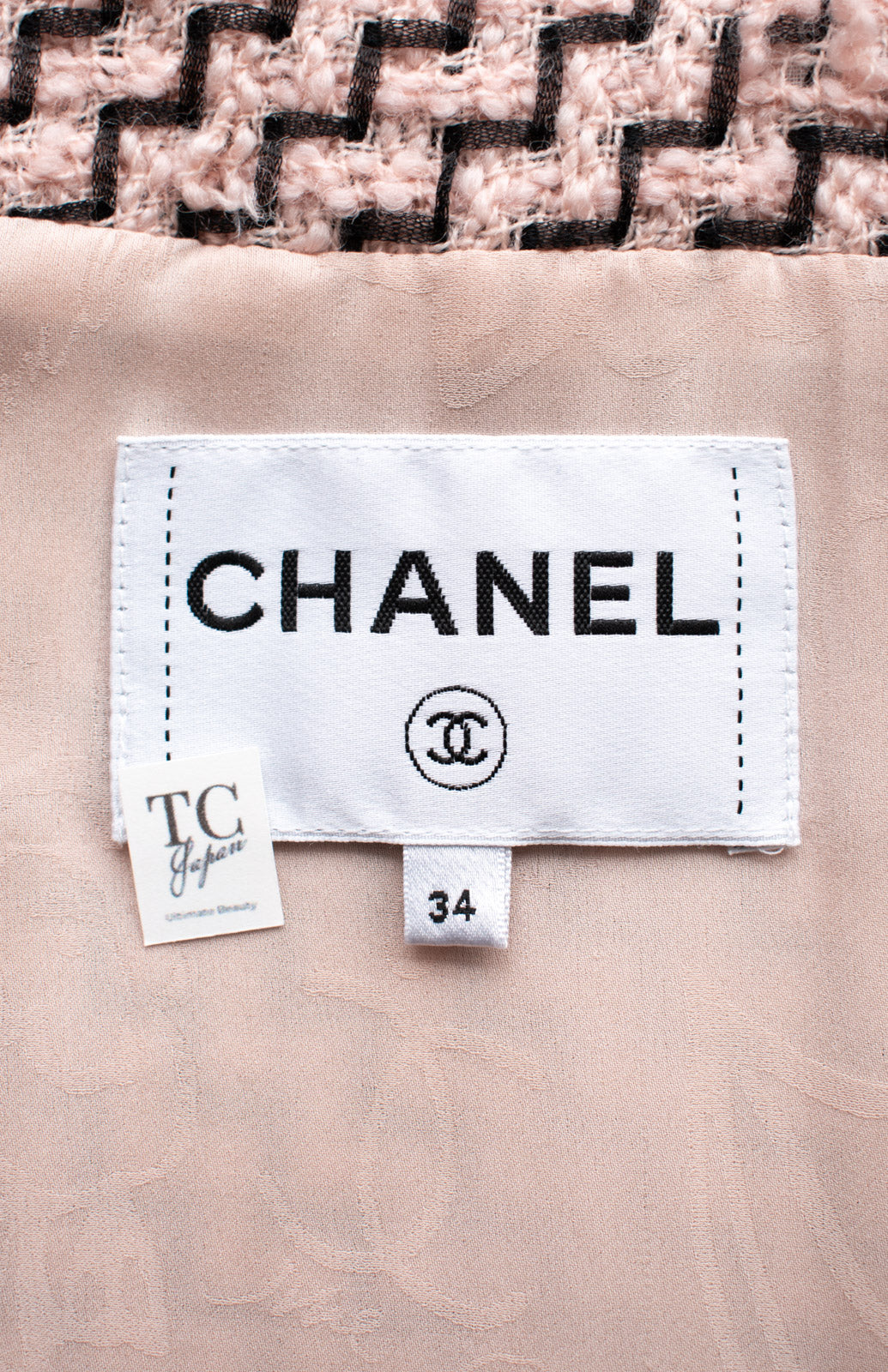 CHANEL 16PF Mauve Pink Black Ribbon Wool Tweed Coat 36 シャネル モーブピンク ブラック リボン ウール ツイード コート 即発