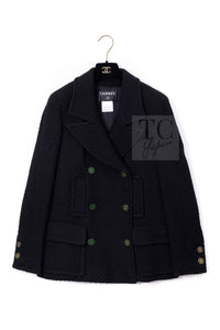 CHANEL 01A Black Double Wool Jacket Coat 38 40 42 シャネル ブラック ウール ダブル ジャケット コート 即発 - TC JAPAN