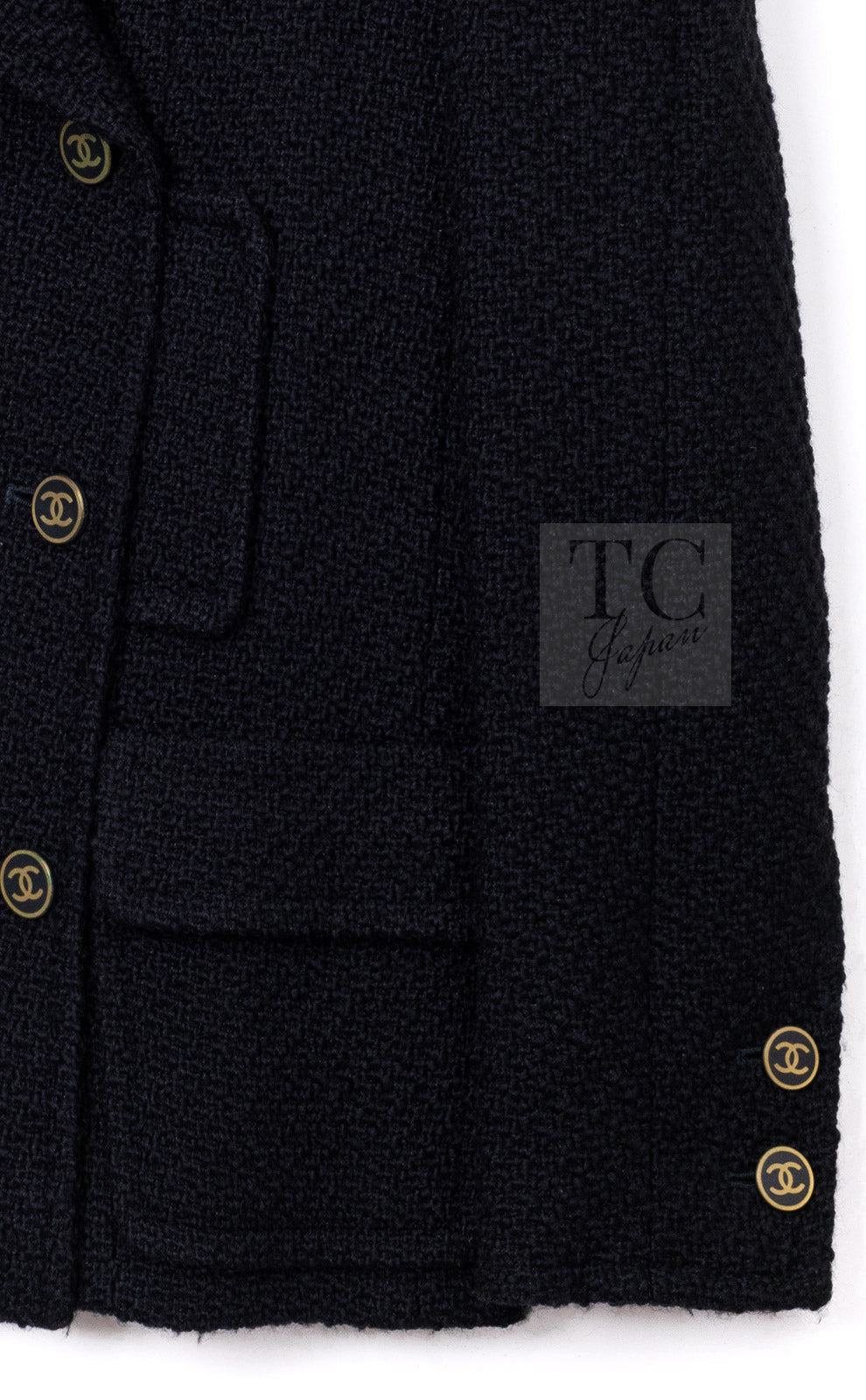 CHANEL 01A Black Double Wool Jacket Coat 38 40 42 シャネル ブラック ウール ダブル ジャケット コート 即発 - TC JAPAN