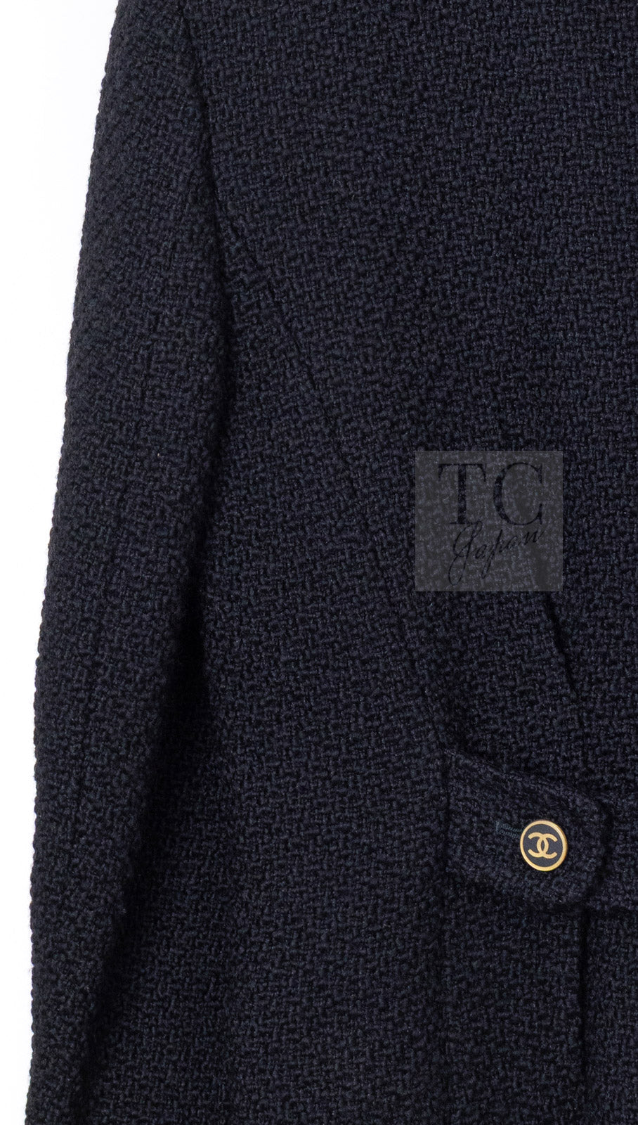 CHANEL 01A Black Double Wool Jacket Coat 38 40 42 シャネル ブラック ウール ダブル ジャケット コート 即発 - TC JAPAN