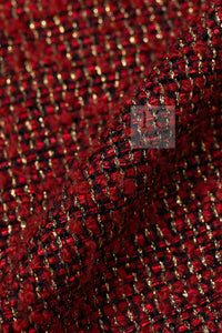 CHANEL Cape Coat Black Red Trim Metallic Tweed Poncho 38 シャネル ケープ コート ブラック レッド トリム メタリック ツイード ポンチョ