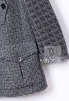 CHANEL 11A Gray Wool Double Tweed Coat Jacket HOMME 50 シャネル グレー ウール ダブル ツイード コート ジャケット メンズ 即発