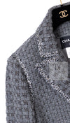 CHANEL 11A Gray Wool Double Tweed Coat Jacket HOMME 50 シャネル グレー ウール ダブル ツイード コート ジャケット メンズ 即発
