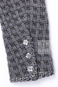 CHANEL 11A Gray Wool Double Tweed Coat Jacket HOMME 50 シャネル グレー ウール ダブル ツイード コート ジャケット メンズ 即発