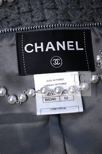 CHANEL 11A Gray Wool Double Tweed Coat Jacket HOMME 50 シャネル グレー ウール ダブル ツイード コート ジャケット メンズ 即発