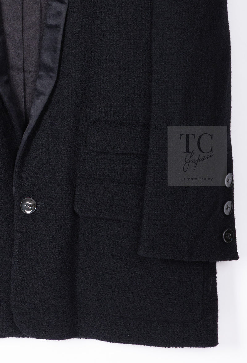 CHANEL 05A Black CC Logo Buttons Wool Tweed Jacket HOMME 50 シャネル ブラック ココボタン ウール ツイード ジャケット メンズ 即発