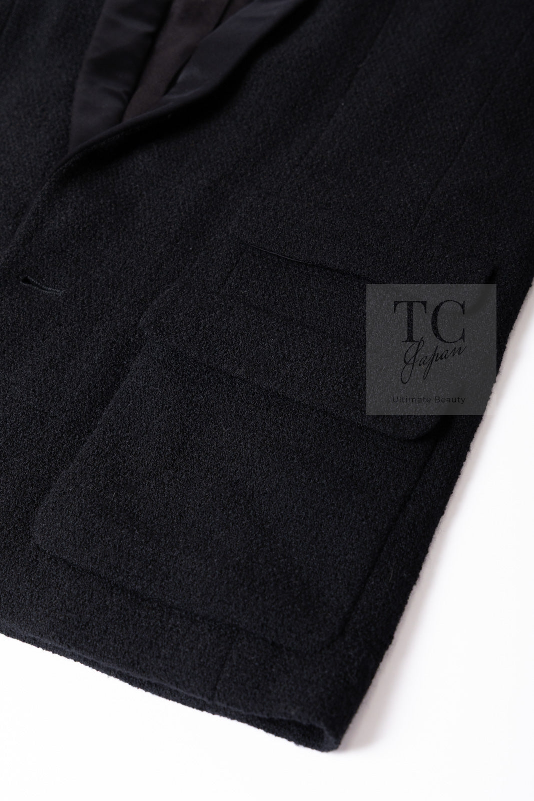 CHANEL 05A Black CC Logo Buttons Wool Tweed Jacket HOMME 50 シャネル ブラック ココボタン ウール ツイード ジャケット メンズ 即発