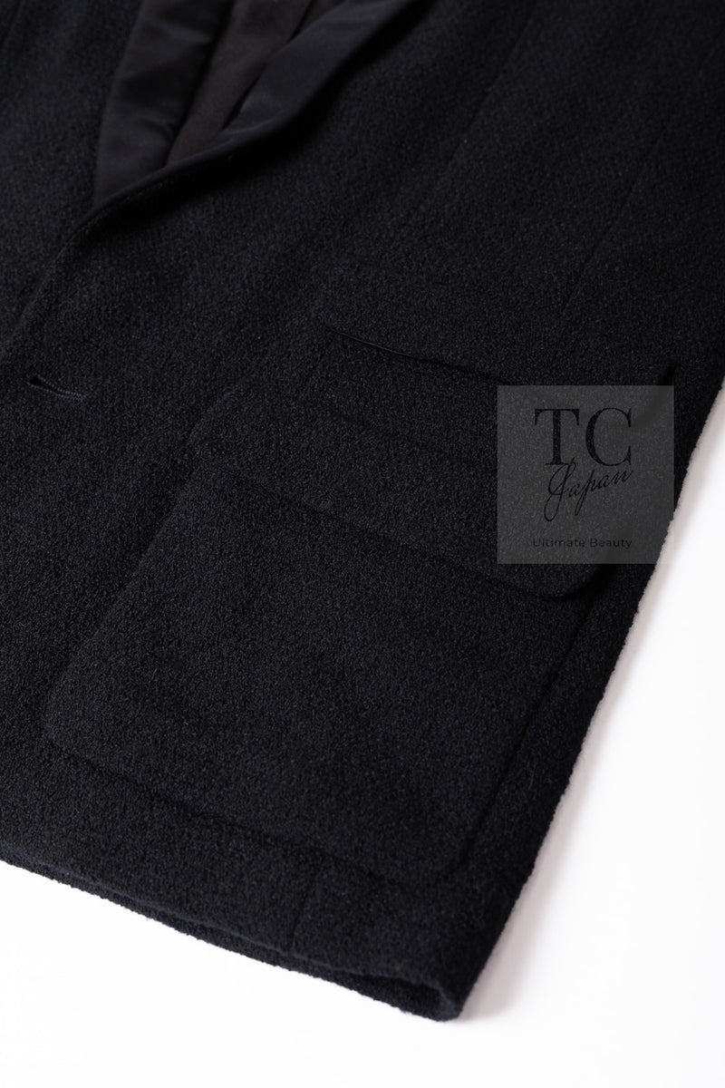 CHANEL 05A Black CC Logo Buttons Wool Tweed Jacket HOMME 50 シャネル ブラック ココボタン ウール ツイード ジャケット メンズ 即発