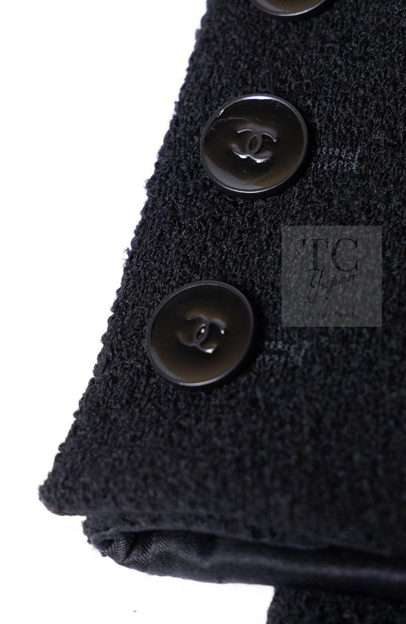 CHANEL 05A Black CC Logo Buttons Wool Tweed Jacket HOMME 50 シャネル ブラック ココボタン ウール ツイード ジャケット メンズ 即発