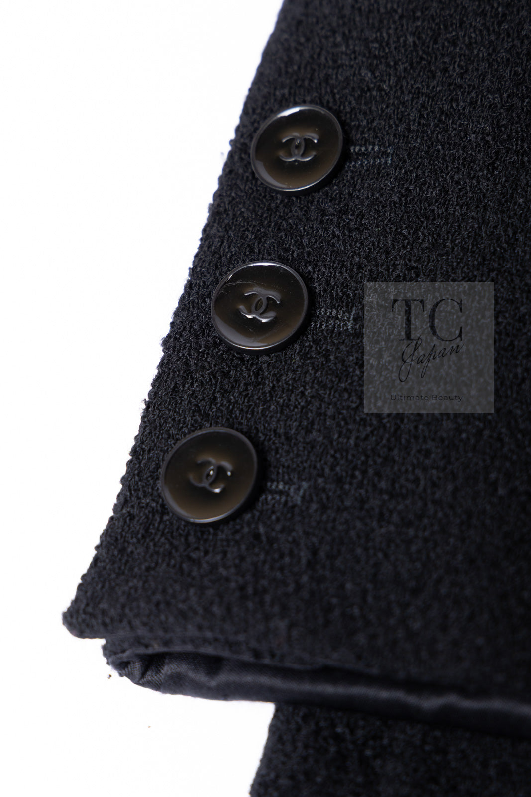 CHANEL 05A Black CC Logo Buttons Wool Tweed Jacket HOMME 50 シャネル ブラック ココボタン ウール ツイード ジャケット メンズ 即発