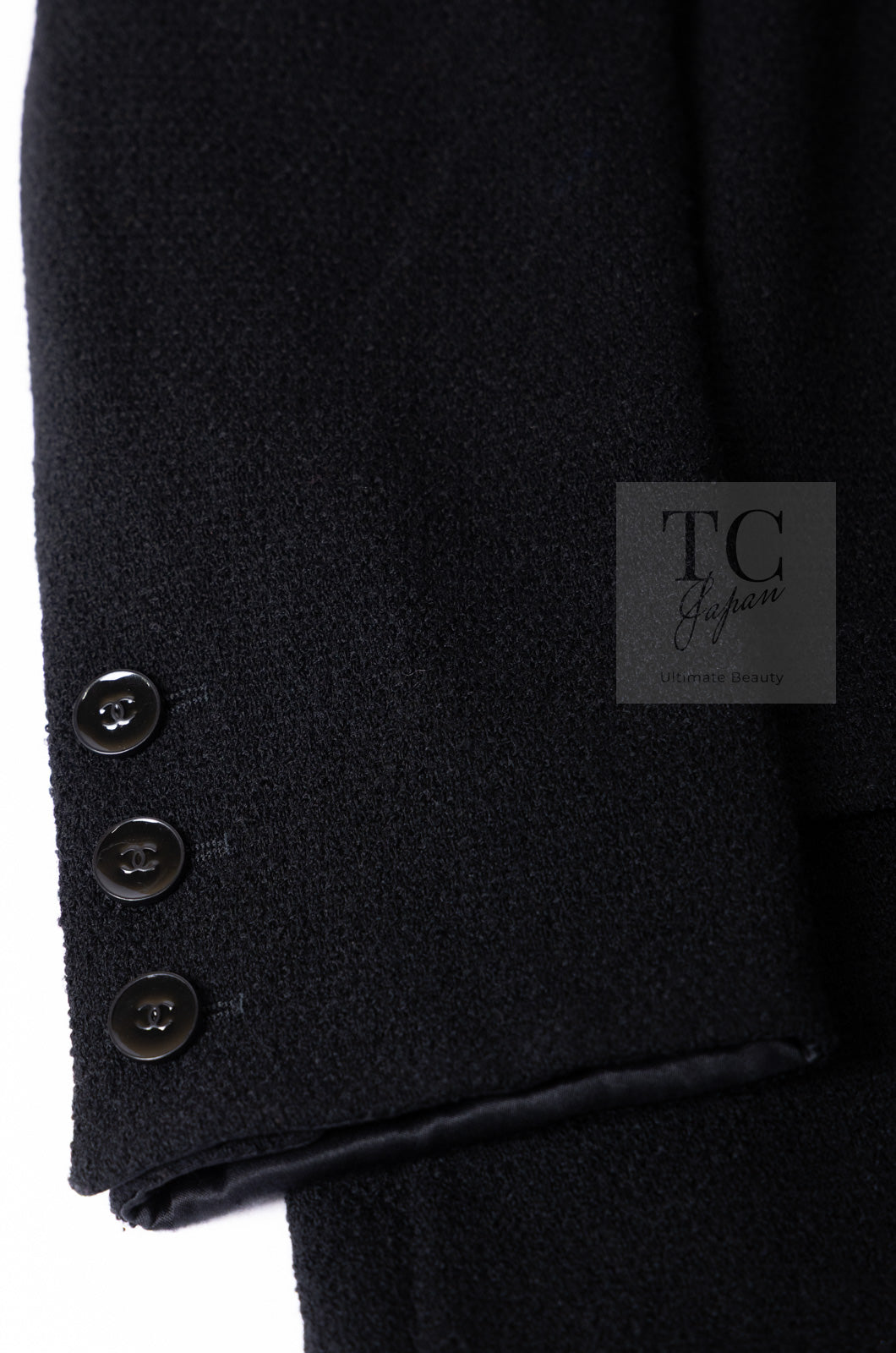 CHANEL 05A Black CC Logo Buttons Wool Tweed Jacket HOMME 50 シャネル ブラック ココボタン ウール ツイード ジャケット メンズ 即発