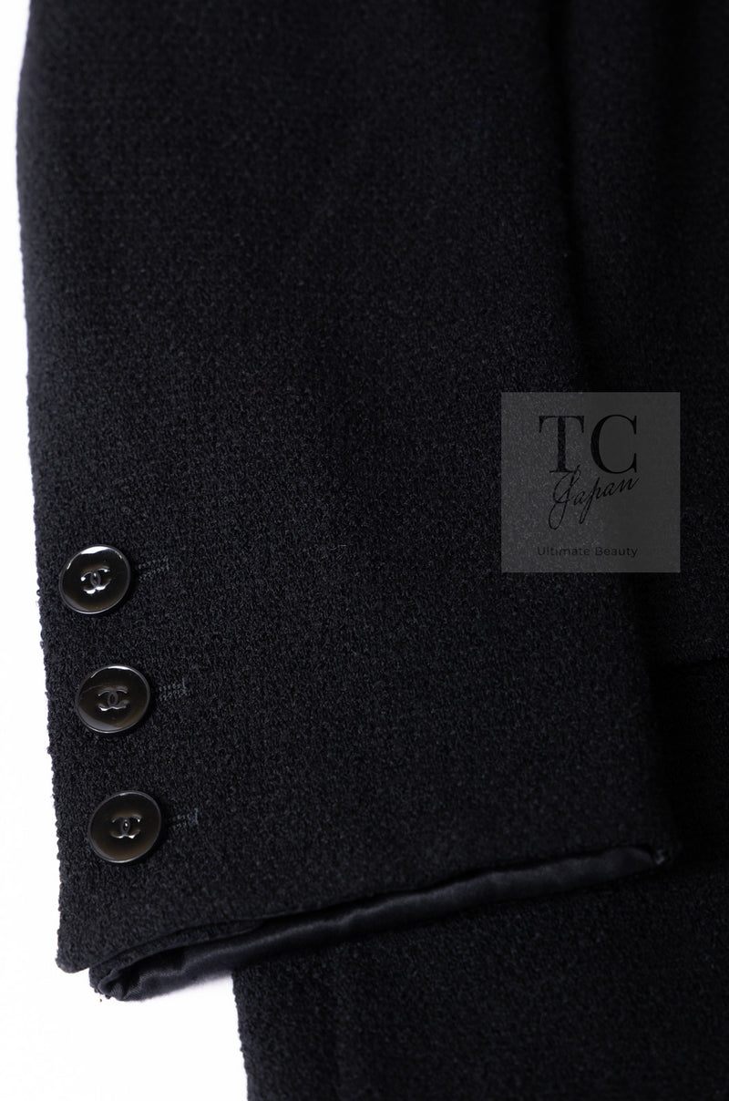 CHANEL 05A Black CC Logo Buttons Wool Tweed Jacket HOMME 50 シャネル ブラック ココボタン ウール ツイード ジャケット メンズ 即発