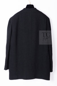 CHANEL 05A Black CC Logo Buttons Wool Tweed Jacket HOMME 50 シャネル ブラック ココボタン ウール ツイード ジャケット メンズ 即発