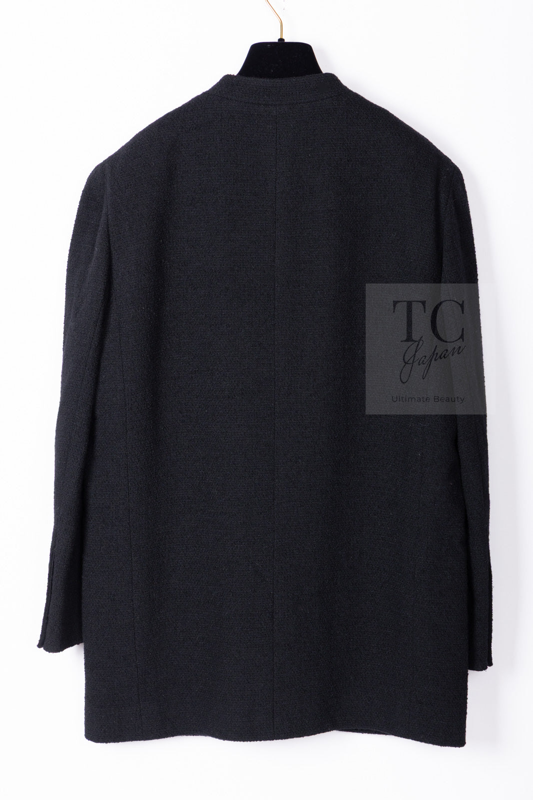 CHANEL 05A Black CC Logo Buttons Wool Tweed Jacket HOMME 50 シャネル ブラック ココボタン ウール ツイード ジャケット メンズ 即発