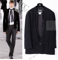 CHANEL 05A Black CC Logo Buttons Wool Tweed Jacket HOMME 50 シャネル ブラック ココボタン ウール ツイード ジャケット メンズ 即発