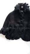 CHANEL 06A Black Cashmere Mohair Cape Cardigan 38 40 シャネル ブラック カシミアブレンド モヘア ポンチョ ケープ カーディガン 即発